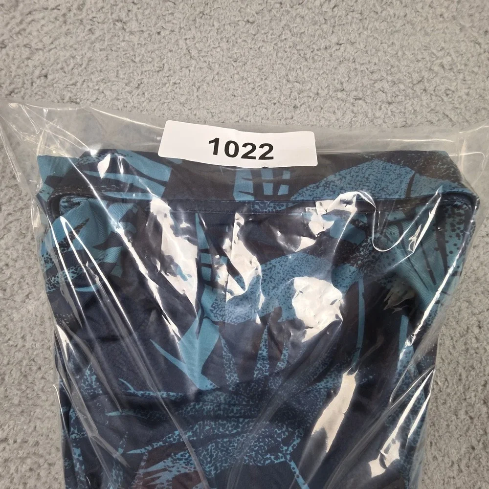 Waggle‎ Golf Polo Shirt Mens 2XL Blue Palms Performance Stretch NEW - Picture 11 of 11